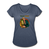 Women's Tri-Blend V-Neck T-Shirt - Taco King - navy heather