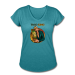 Women's Tri-Blend V-Neck T-Shirt - Taco King - heather turquoise