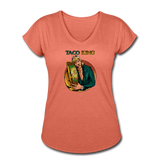 Women's Tri-Blend V-Neck T-Shirt - Taco King - heather bronze