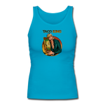 Women's Longer Length Fitted Tank - Taco King - turquoise