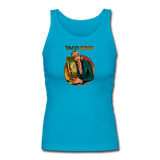 Women's Longer Length Fitted Tank - Taco King - turquoise