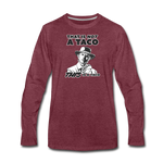 Men's Long Sleeve T-Shirt - This Is A Taco - heather burgundy