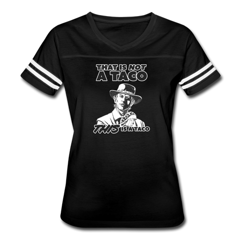 Women's Vintage T-Shirt - This Is A Taco - black/white