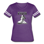 Women's Vintage T-Shirt - This Is A Taco - vintage purple/white