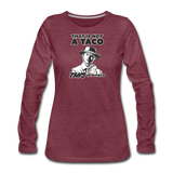 Women's Long Sleeve T-Shirt - This Is A Taco - heather burgundy