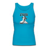 Women's Fitted Tank - This Is A Taco - turquoise