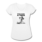 Women's V-Neck T-Shirt - This Is A Taco - white