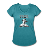 Women's V-Neck T-Shirt - This Is A Taco - heather turquoise