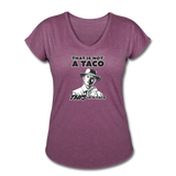 Women's V-Neck T-Shirt - This Is A Taco - heather plum