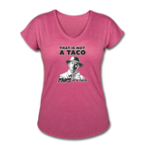 Women's V-Neck T-Shirt - This Is A Taco - heather raspberry