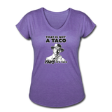 Women's V-Neck T-Shirt - This Is A Taco - purple heather