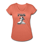 Women's V-Neck T-Shirt - This Is A Taco - heather bronze