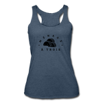 Women’s Racerback Tank - Menage A Trois (Black Logo) - heather navy