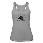 Women’s Racerback Tank - Menage A Trois (Black Logo) - heather gray