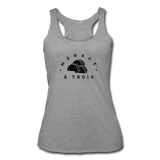 Women’s Racerback Tank - Menage A Trois (Black Logo) - heather gray