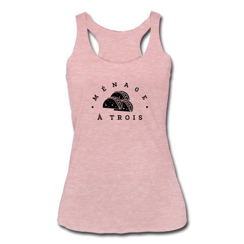 Women’s Racerback Tank - Menage A Trois (Black Logo) - heather dusty rose