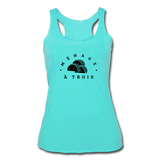 Women’s Racerback Tank - Menage A Trois (Black Logo) - turquoise