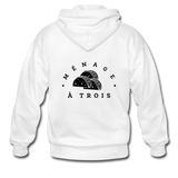 Heavy Blend Zip Hoodie - Menage A Trois (Black Logo) - white