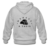 Heavy Blend Zip Hoodie - Menage A Trois (Black Logo) - heather gray