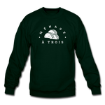 Crewneck Sweatshirt - Menage A Trois (White Logo) - forest green