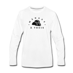 Men's Long Sleeve T-Shirt - Menage A Trois (Black Logo) - white