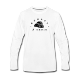 Men's Long Sleeve T-Shirt - Menage A Trois (Black Logo) - white