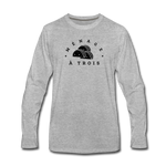 Men's Long Sleeve T-Shirt - Menage A Trois (Black Logo) - heather gray