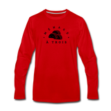 Men's Long Sleeve T-Shirt - Menage A Trois (Black Logo) - red