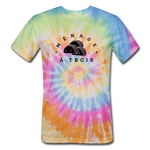 Unisex Tie Dye T-Shirt - Menage A Trois (Black Logo) - rainbow