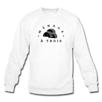 Crewneck Sweatshirt - Menage A Trois (Black Logo) - white