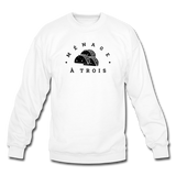 Crewneck Sweatshirt - Menage A Trois (Black Logo) - white