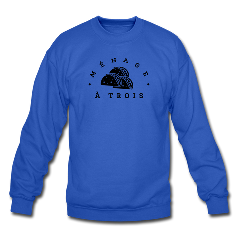 Crewneck Sweatshirt - Menage A Trois (Black Logo) - royal blue