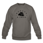 Crewneck Sweatshirt - Menage A Trois (Black Logo) - asphalt gray