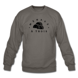 Crewneck Sweatshirt - Menage A Trois (Black Logo) - asphalt gray