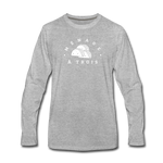 Men's Long Sleeve T-Shirt - Menage A Trois (White Logo) - heather gray