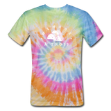 Unisex Tie Dye T-Shirt - Menage A Trois (White Logo) - rainbow