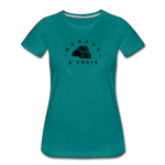 Women’s T-Shirt - Menage A Trois (Black Logo) - teal