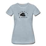 Women’s T-Shirt - Menage A Trois (Black Logo) - heather ice blue