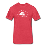 Fitted Men's T-Shirt - Menage A Trois (White Logo) - heather red