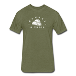 Fitted Men's T-Shirt - Menage A Trois (White Logo) - heather military green