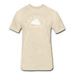 Fitted Men's T-Shirt - Menage A Trois (White Logo) - heather cream