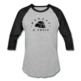 Baseball T-Shirt - Menage A Trois (Black Logo) - heather gray/black