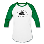 Baseball T-Shirt - Menage A Trois (Black Logo) - white/kelly green