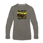 Men's Long Sleeve T-Shirt - My Mind On Coffee - asphalt gray