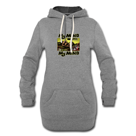 Women's Hoodie Dress - My Mind On Coffee (Woman) - heather gray