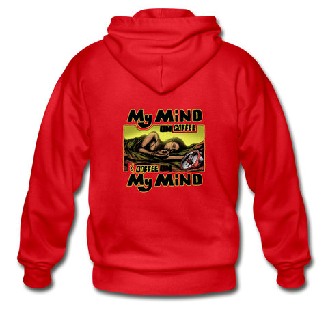 Heavy Blend Zip Hoodie - My Mind On Coffee (Woman) - red