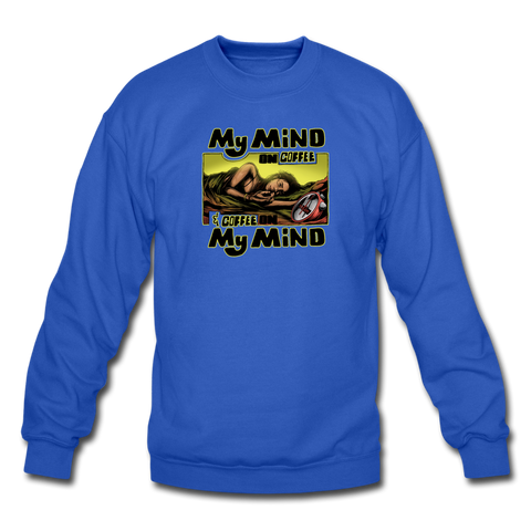 Crewneck Sweatshirt - My Mind On Coffee (Woman) - royal blue