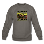 Crewneck Sweatshirt - My Mind On Coffee (Woman) - asphalt gray