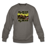 Crewneck Sweatshirt - My Mind On Coffee (Woman) - asphalt gray