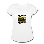 Women's V-Neck T-Shirt - My Mind On Coffee (Woman) - white